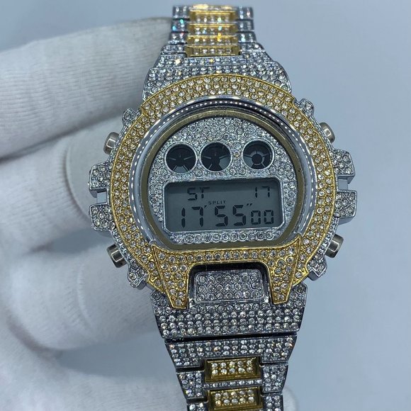 Luxury Chronograph Digital Led Diamond Waterproof Watch - Picture 4 of 5